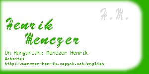 henrik menczer business card